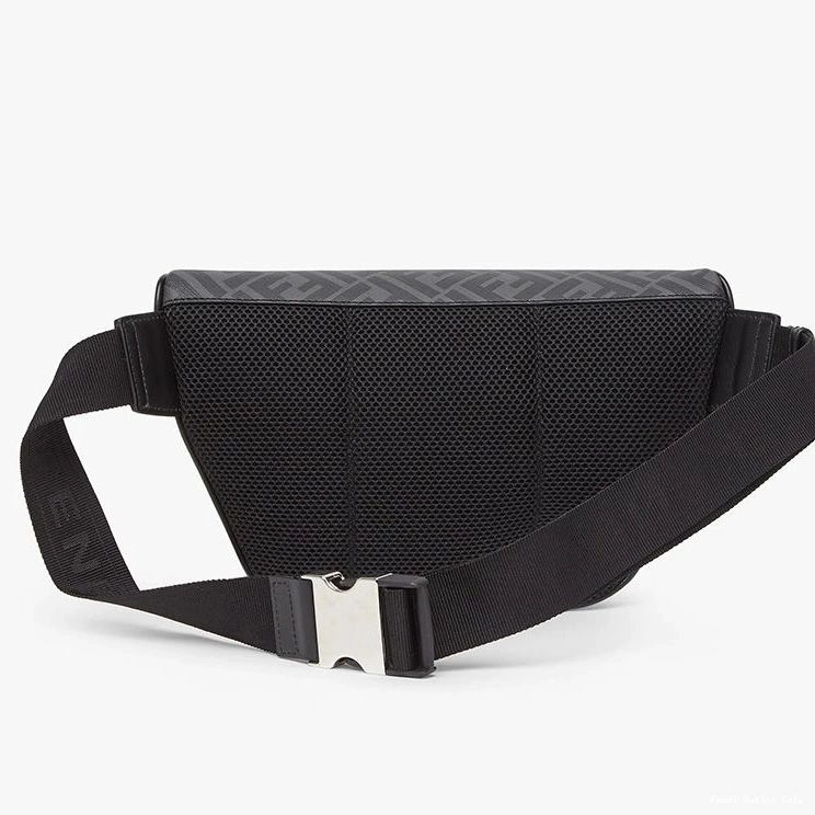 Cheap Bag Fendi Fabric Logo Black Belt ROMA FF In Motif 0709